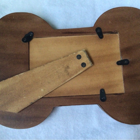 Handmade Solid Wood Butcher Block  Dog Bone Shape Picture Frame - Picture 4 of 5